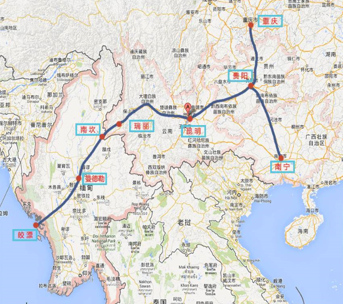 中緬油氣管線線路圖-http://www.028cx.com/news/1315.html