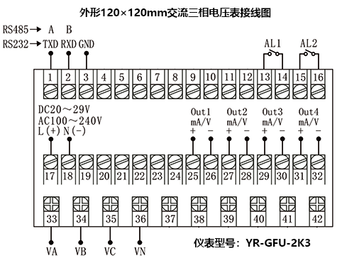 YR-GFU-2K3接線圖 YR-GFU-2K3接線圖