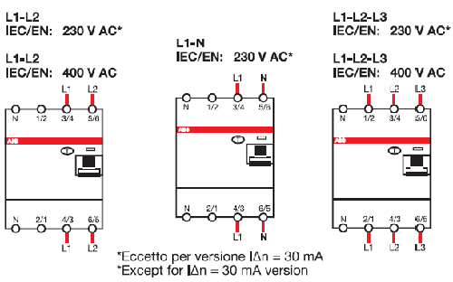 所有帶電導體靠右接線都不會影響4P漏電保護開關(guān)功能